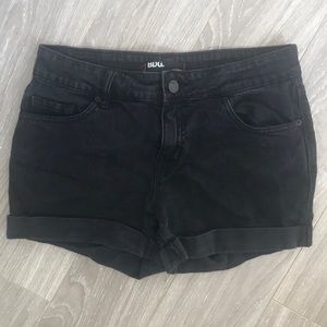 Black jean shorts
